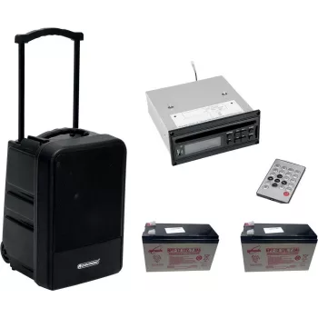 Prenosný bezdrôtový PA systém Omnitronic MOM-10BT4 s CD prehrávačom, USB, SD a 2 nabíjateľnými batériami