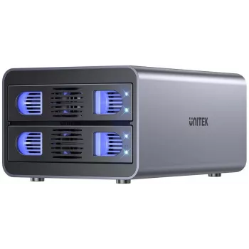 Externé RAID puzdro Unitek S1308B01-EU pre 2,5-palcové/3,5-palcové disky, až do 40 TB, 5 Gbit/s rozhranie