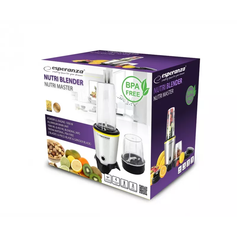 Esperanza EKM028 mixér stolový mixér 1000 W čierny, nerez