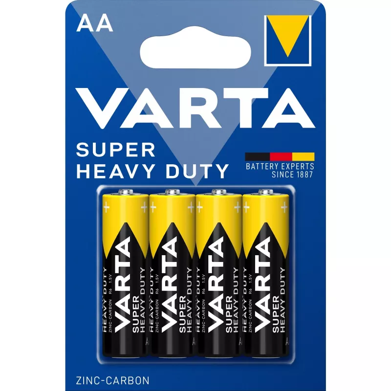 Zinkovo-uhlíkové batérie Varta Superlife AA R6 1,5 V, 4 ks