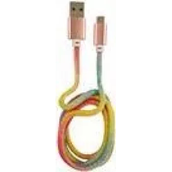 LC-POWER kábel USB-Micro-1M-3 1m dúhový trblietavý, USB-A na Micro-USB (LC-C-USB-MICRO-1M-3)