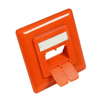 Stredový diel 50x50 mm vrátane krycieho rámu 80x80 mm pre sieťové zásuvky, čistooranžová RAL2004, Good Connections (GC-N0058)