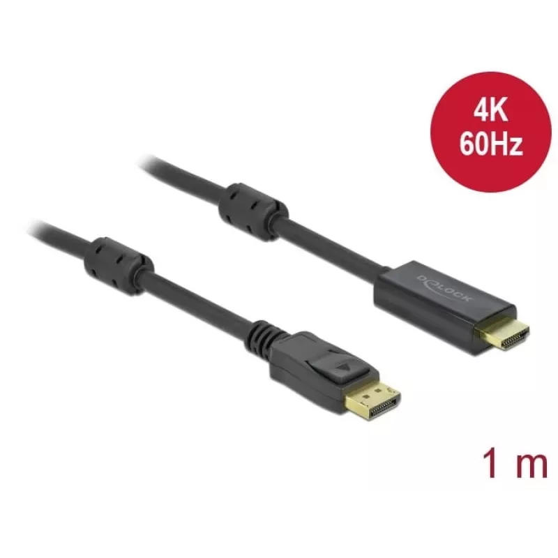 Kábel DeLOCK Active DisplayPort 1.2 na HDMI 4K 60 Hz 1 m