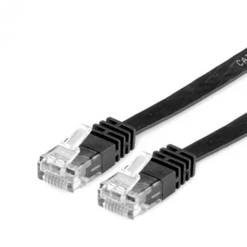 VALUE - sieťový kábel - RJ-45 (M) na RJ-45 (M) - 1 m - UTP - CAT 6a - bez halogénov, tvarovaný, plochý - čierny (21.99.0821)