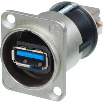 Neutrik reverzibilný USB priechodný konektor samica 3.0, panelový vstup, obsah: 1 kus (NAUSB3-B)