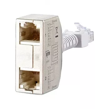 METZ CONNECT BTR Cable Sharing Adapter pnp 3 - sieťový rozbočovač - RJ-45 (F) na RJ-45 (M) - 8,9 cm - sivý (balenie 2 ks) (130548-03-E)