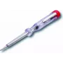 Skrutkovač na testovanie napätia Cimco 111320 — izolovaný tester, 12,5 cm, chróm/červená/transparentná