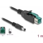 DeLOCK PoweredUSB kábel konektor samec 12 V na DC 5.5 x 2.5 mm konektor samec 1 m
