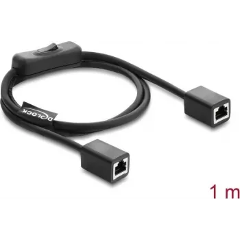 Sieťový patch kábel DELOCK RJ45 Cat.6 F/UTP 1 m s integrovaným prepínačom (BUBU)