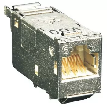 BTR E-DAT Cat.6A 8(8) RJ-45 modul, strieborný, 41,95×14,7×19,1 mm
