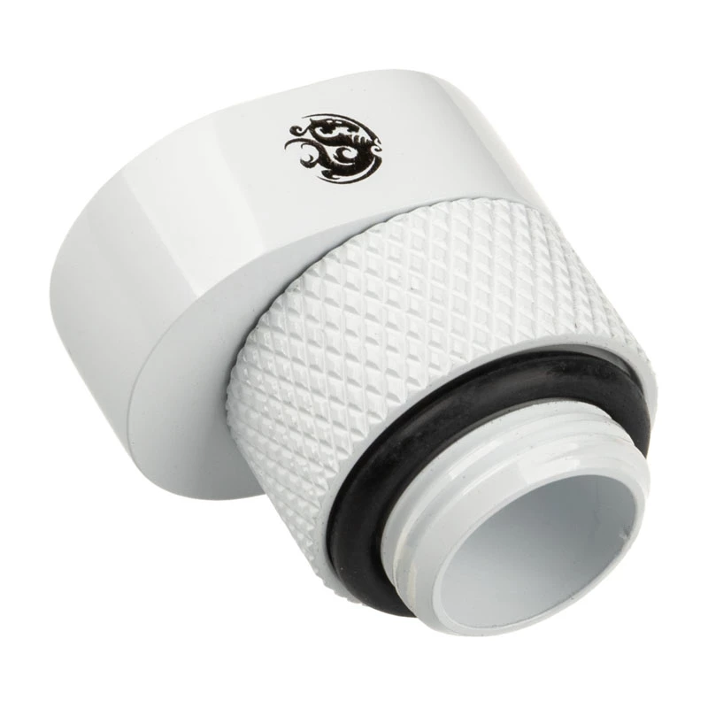 Adaptér BitsPower X-Cross G1/4 inch vonkajší závit na G1/4 inch vnútorný závit, 5 mm odsadenie, biely