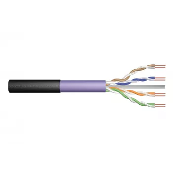 DIGITUS Professional inštalačný kábel - metrážny kábel - 500 m - UTP - CAT 6 - bezhalogénový, vonkajší, robustný - čierny