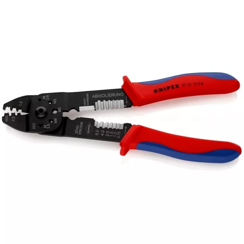 Knipex 97 21 215 B krimpovací nástroj čierna, modrá, červená