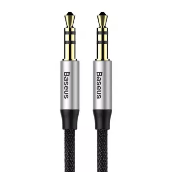 Baseus Yiven audio kábel 3,5-mm jack konektor M30 1,5 m strieborný + čierny