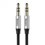 Baseus Yiven audio kábel 3,5-mm jack konektor M30 1,5 m strieborný + čierny