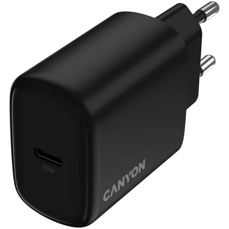 CANYON nabíjačka OnCharge 200 20W 1xPD EU čierna