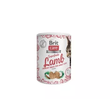 Maškrta pre mačky Brit Treat Superfruits Lamb 100 g – mäsová, bez obilnín, bez konzervačných látok, dospelé mačky