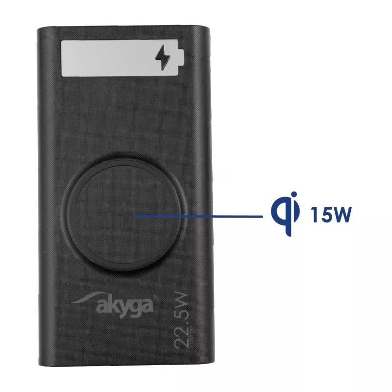 Akyga AK-BC-05 Skrinka na powerbanku 37000 mAh, 12x 18650, 22,5W, Qi, USB-C, 2x USB-A, Lightning