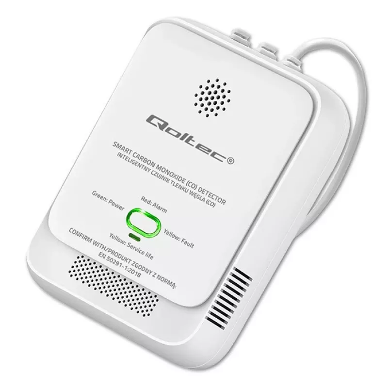CO detektor QOLTEC 52576 – senzor oxidu uhoľnatého, 85 dB alarm