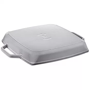 Grilovacia panvica Staub 40511-684-0 hranatá 28 cm, vhodná na indukciu, grafitovosivá