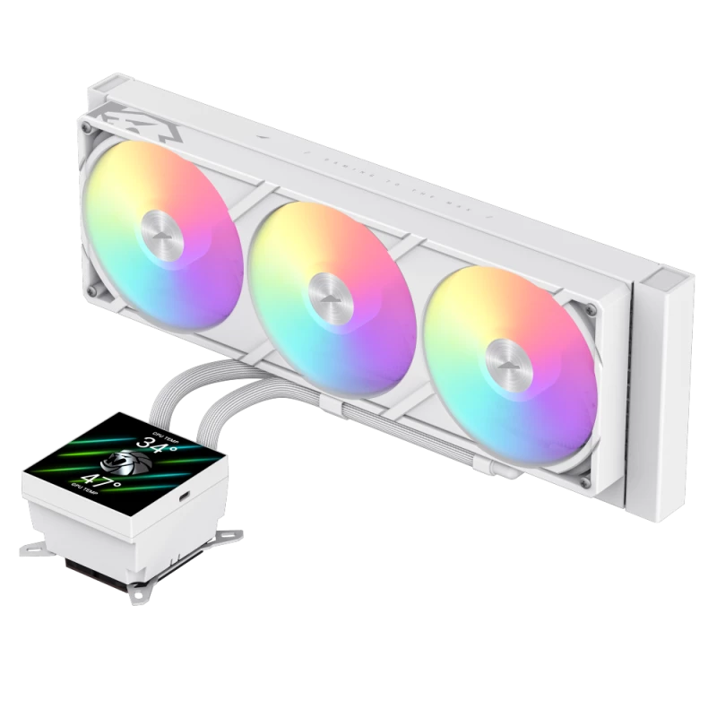 Gamemax CPU kvapalinový chladič | GLACIER 360 LCD WH | Intel, AMD