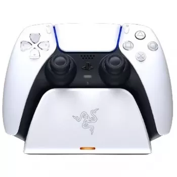 Nabíjacia stanica Razer RC21-01900100-R3U1 pre ovládač PlayStation 5 — biela, nabíja jeden ovládač, vrátane kábla USB-C na USB-A