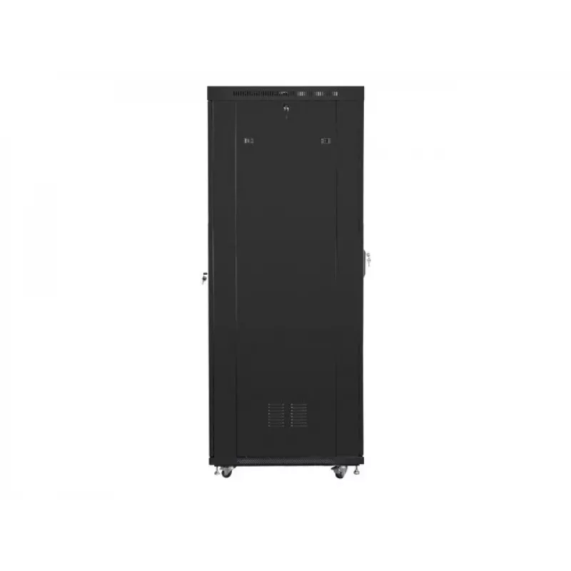Lanberg FF01-8042-12BL 19-palcová voľne stojaca serverová skriňa 42U, 800x1000x2127,5 mm, sklenené dvere, LCD, IP20, na zloženie, čierna