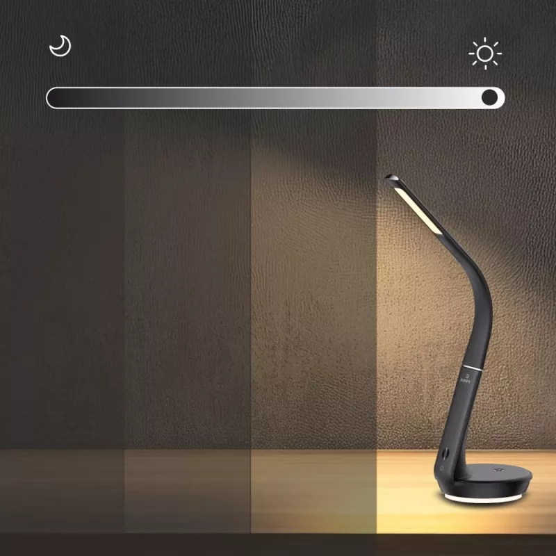 Stolná lampa Hawk HW-LAMP02 čierna — stmievateľná, nastaviteľné rameno