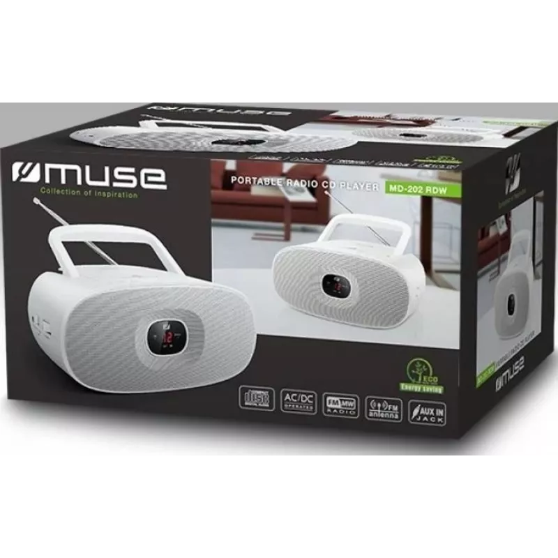 Prenosný CD prehrávač Muse MD-202 biela