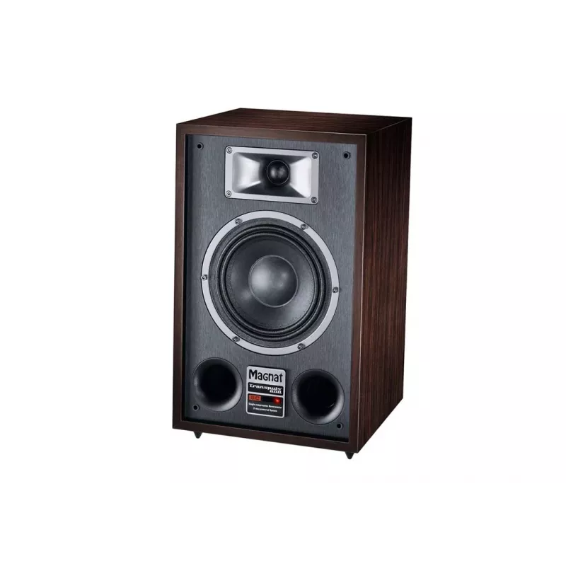Stĺpový reproduktor Magnat TRANSPULS 800A 2-pásmový káblový & bezdrôtový 2×60 W, Bluetooth 5.0, HDMI, čierny/hnedý