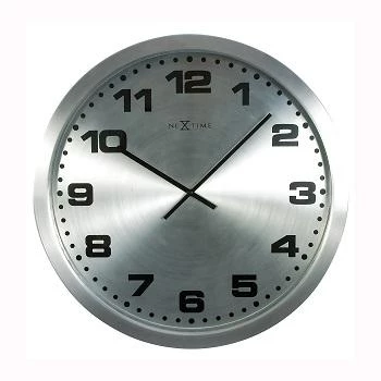 NeXtime nástenné hodiny 2906zw Mercure, Ø25 cm, strieborná