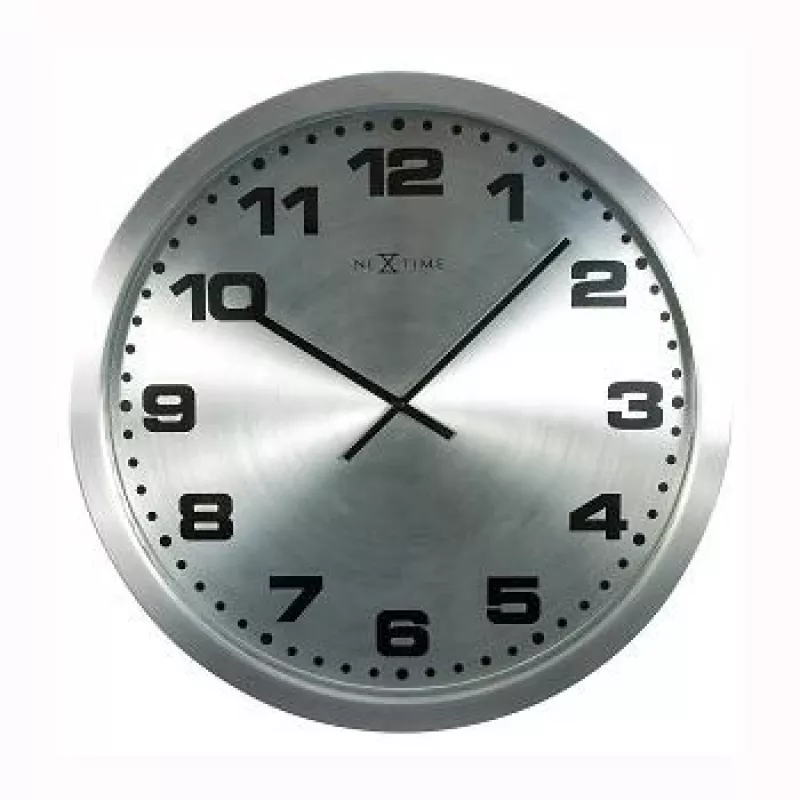 NeXtime nástenné hodiny 2906zw Mercure, Ø25 cm, strieborná