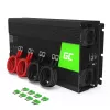 Auto menič napätia Green Cell INV21 6000 W, 24V DC-AC, 230V výstup, 2x USB PD, aktívne chladenie, odnímateľné DC konektory, čierna