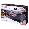 Stolný elektrický gril Adler AD 6610, 3000 W, čierny, obdĺžnikový dual-zónový rošt+platňa