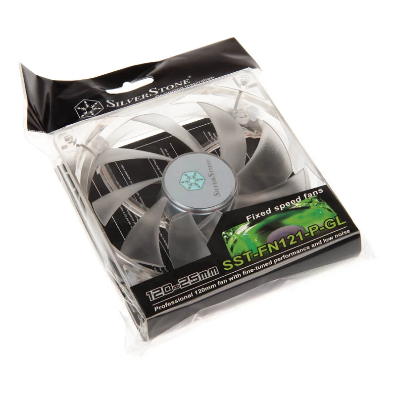 SilverStone SST-FN121-P-GL 120mm LED ventilátor do skrine - biely