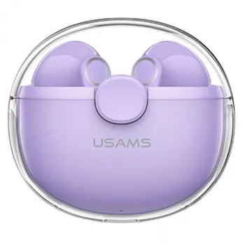 (Fialová, Bluetooth Headphone 5.1) USAMS Bluetooth Headphone 5.1 Wireless TWS Earphone Touch Control Earbuds Waterproof Sport Headsets Noise Reduction