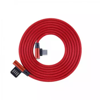 Sbox USB->Type-C 90 m/m 1,5m Type-C-90R jahodová červená