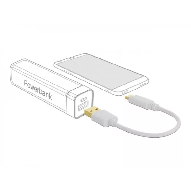 USB nabíjací kábel DeLOCK Type-A na USB Type-C 15 cm