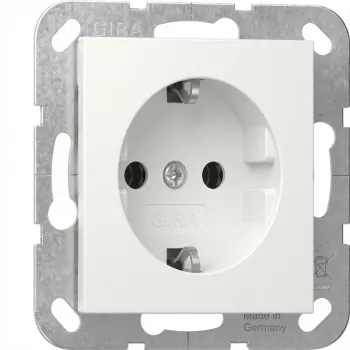 gira SCHUKO zásuvka System 55 čisto biela model 418803 — podomietková zásuvka s ochranným kontaktom
