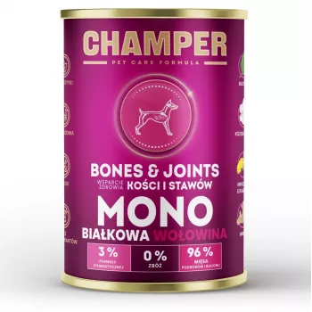 CHAMPER Bones & Joints Monoprotein hovädzie - mokré krmivo pre psy - 400 g