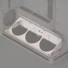 Zahnutý spodný držiak ventilátorov HAVN HS 420 biely — montážny držiak ventilátorov skrine pre spodnú inštaláciu do skrine