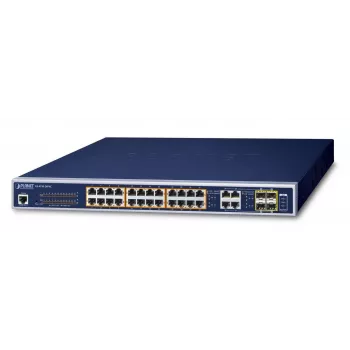 PLANET GS-4210-24P4C - switch - managed - 24 x 10/100/1000 (PoE+) + 4 x Combo Gigabit-SFP - desktop, do racku - PoE+ (220 W) (GS-4210-24P4C)