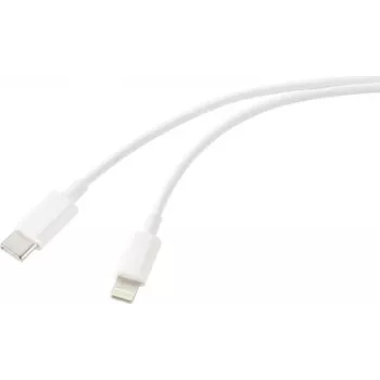 Renkforce USB kábel USB 2.0 USB-C konektor samec Apple Lightning konektor samec biely (RF-6857550)