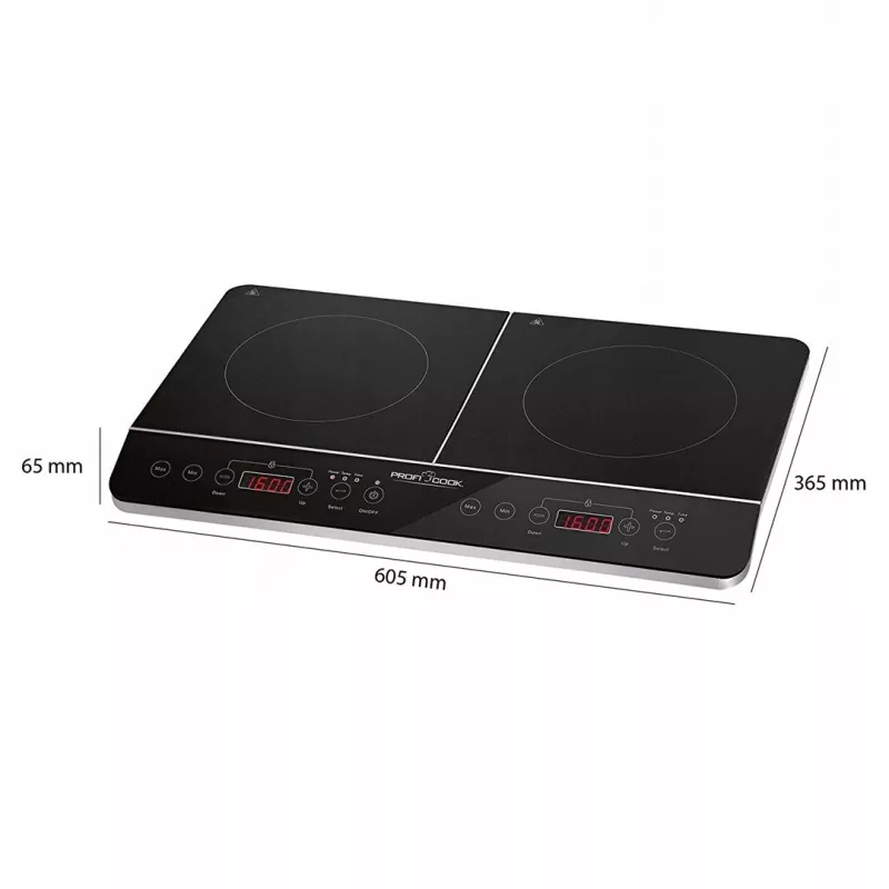 PROFI COOK PC-DKI 1067 indukčná varná doska, 3500W, 2 varné zóny, čierna