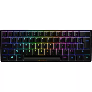 Sharkoon SGK50 S4 klávesnica herná USB AZERTY francúzska čierna 60% RGB LED