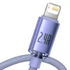 Kábel Baseus Crystal Shine USB na Lightning, 2,4A, 2m (fialová)