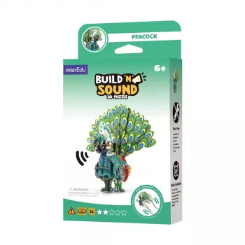 MierEdu Build and Listen 3D puzzle - páv