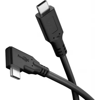 Goobay USB-C kábel 90° 3 m čierny – 60 W 5 Gbit/s Power Delivery (79423)