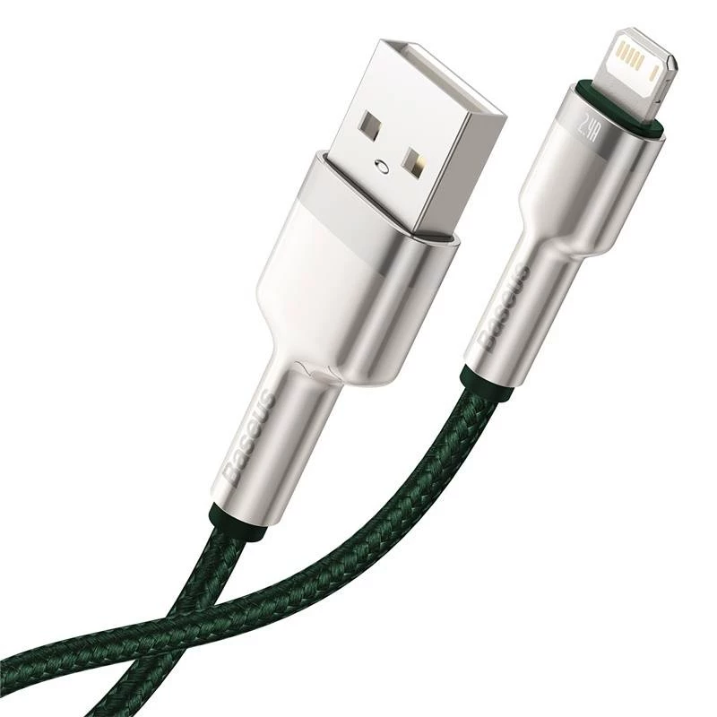 Kábel USB-A na Lightning Baseus 1 m, zelený