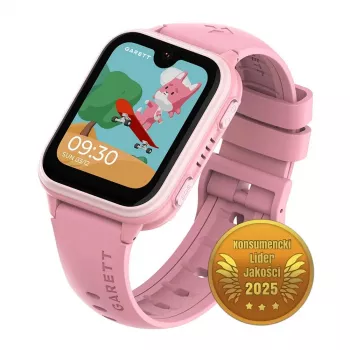 Smartwatch Garett Kids Vibe Ai 4G ružová s GPS sledovaním a vodoodolným dizajnom